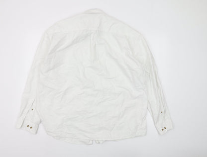 Collusion Men's White Long Sleeve Button-Up Shirt - L