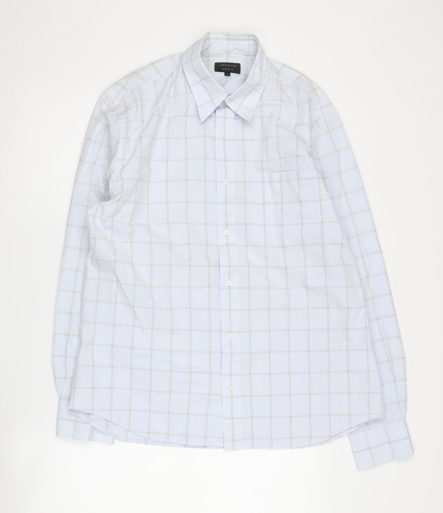 Jaeger Classic Fit Men's White Check Shirt L