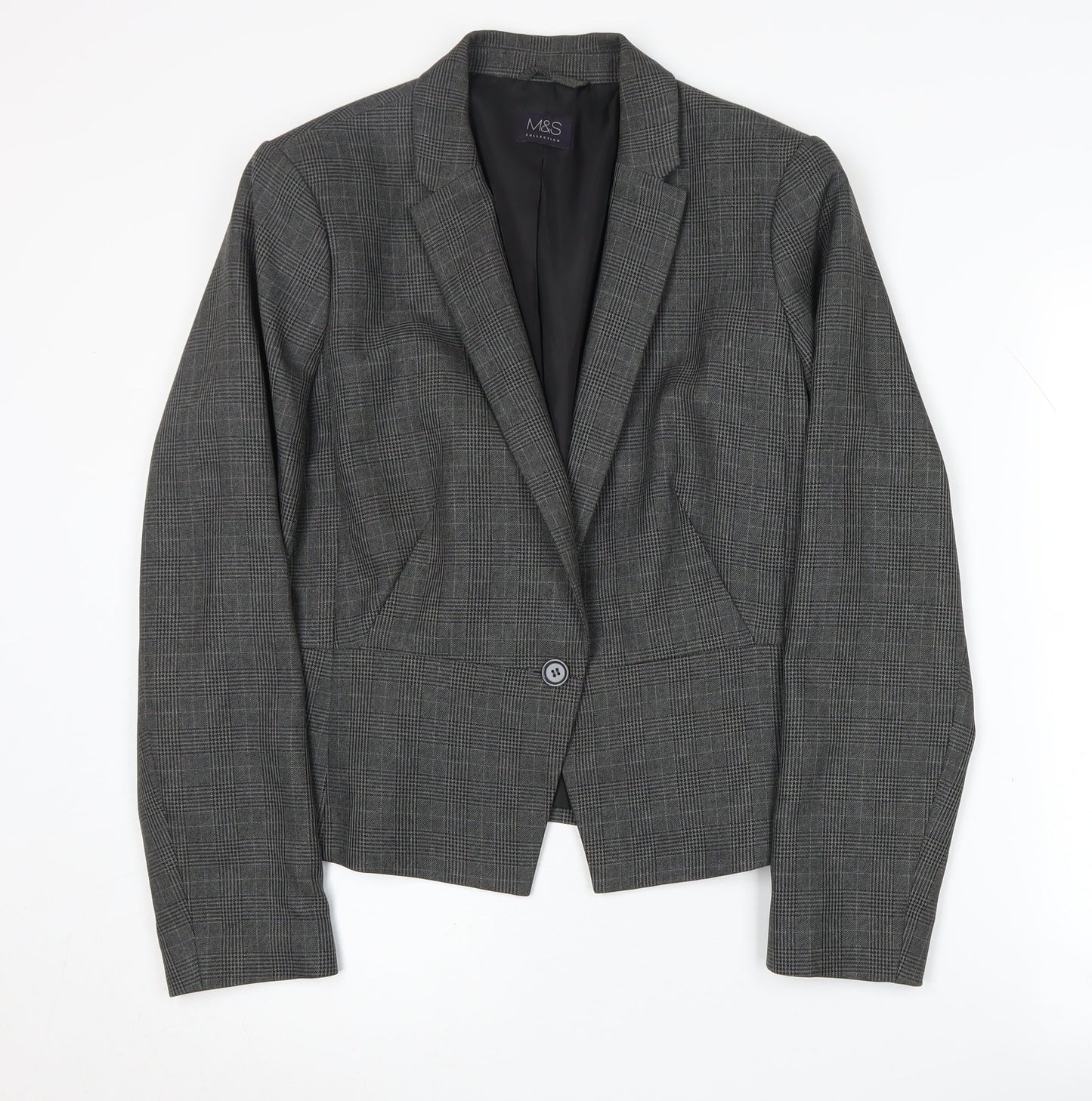 Marks and Spencer Women's Grey Check Blazer Size 14