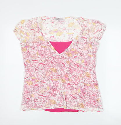 Womens UK Size 14 Marks and Spencer Pink Basic T-Shirt
