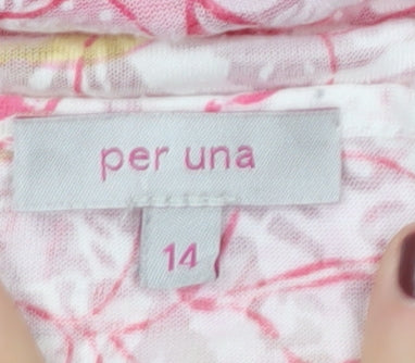 Womens UK Size 14 Marks and Spencer Pink Basic T-Shirt