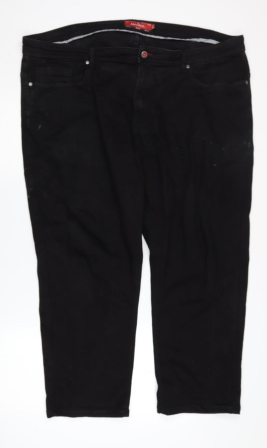 D555 Men's Black Tapered Jeans Size 46R, Comfort Fit