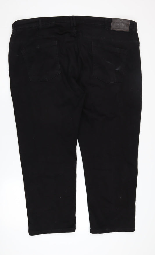 D555 Men's Black Tapered Jeans Size 46R, Comfort Fit