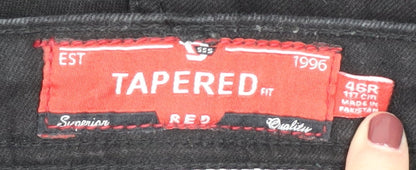 D555 Men's Black Tapered Jeans Size 46R, Comfort Fit