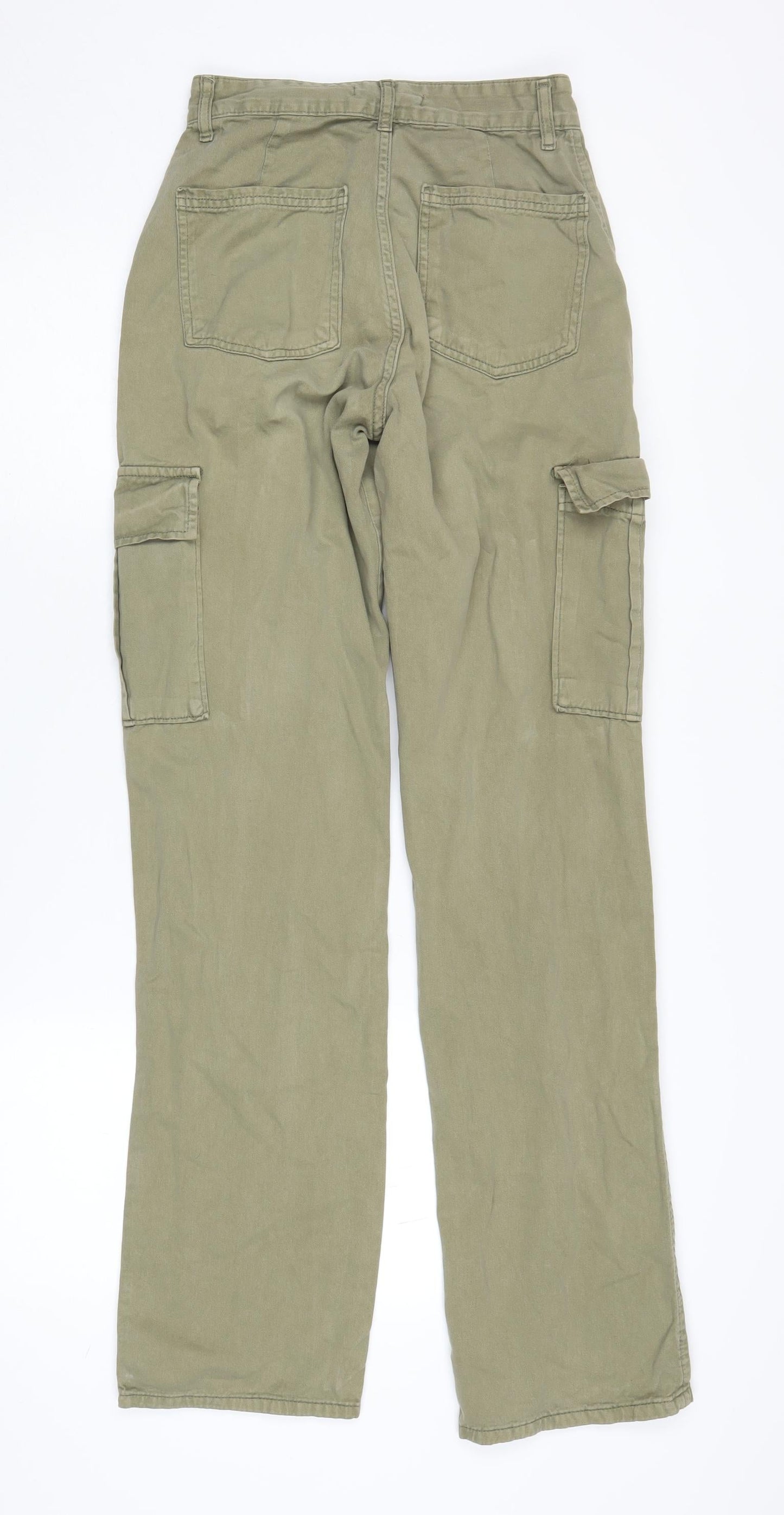 Womens UK Size 6 Stradivarius Regular Fit Cargo Green Trousers