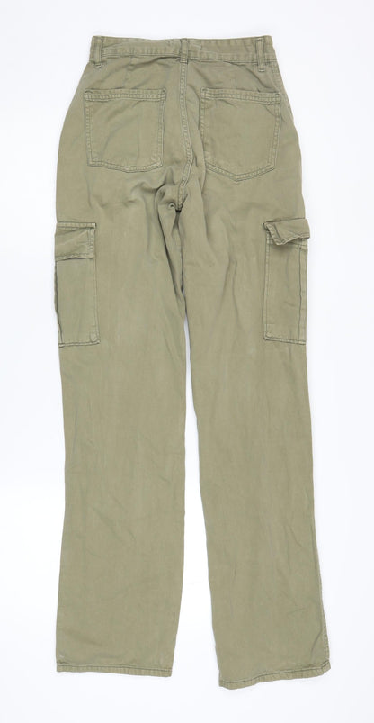 Womens UK Size 6 Stradivarius Regular Fit Cargo Green Trousers