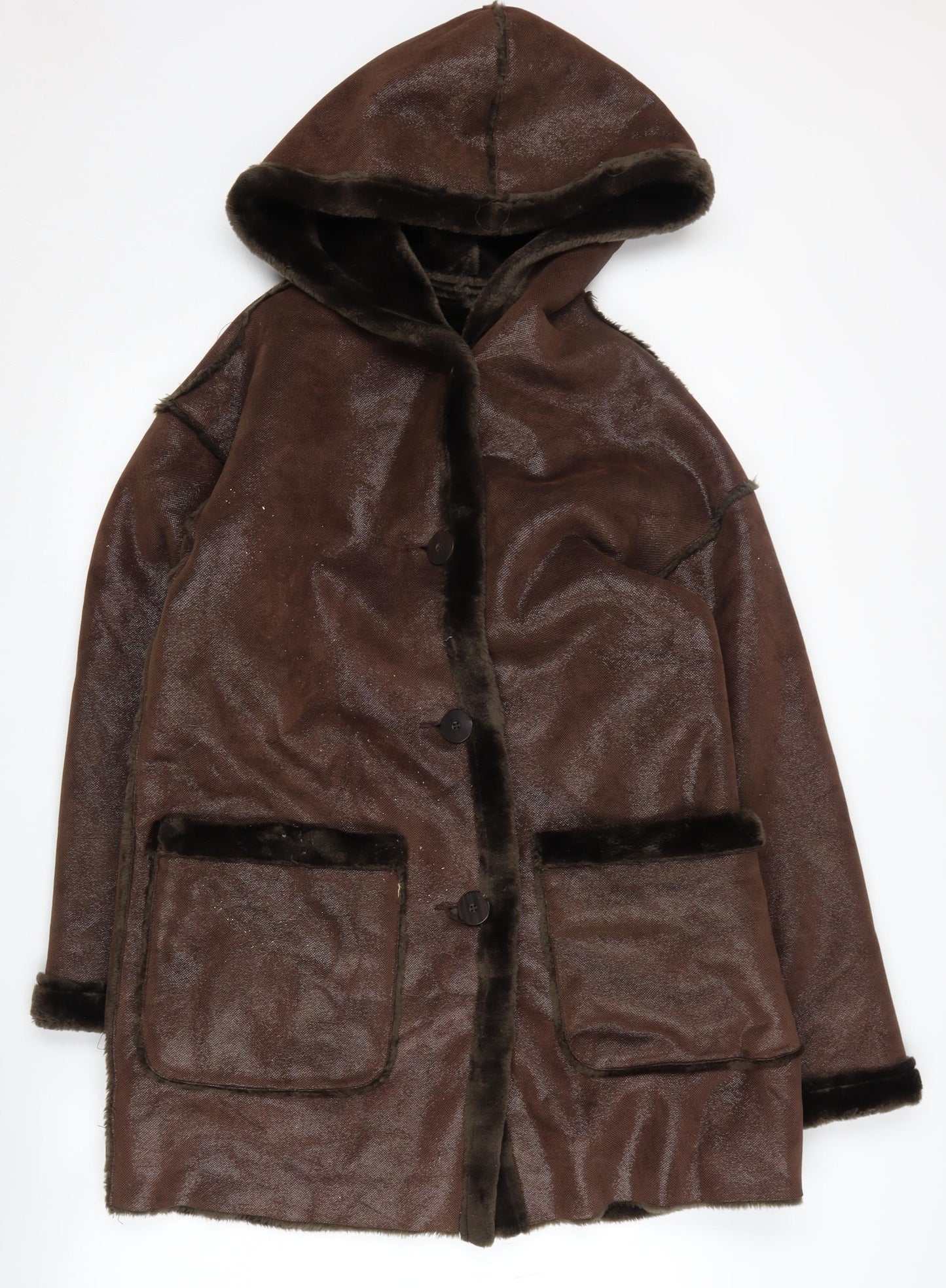 Loft Fashion Women's Brown Hooded Trench Coat Size 6
