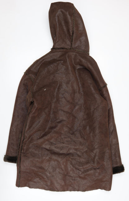 Loft Fashion Women's Brown Hooded Trench Coat Size 6
