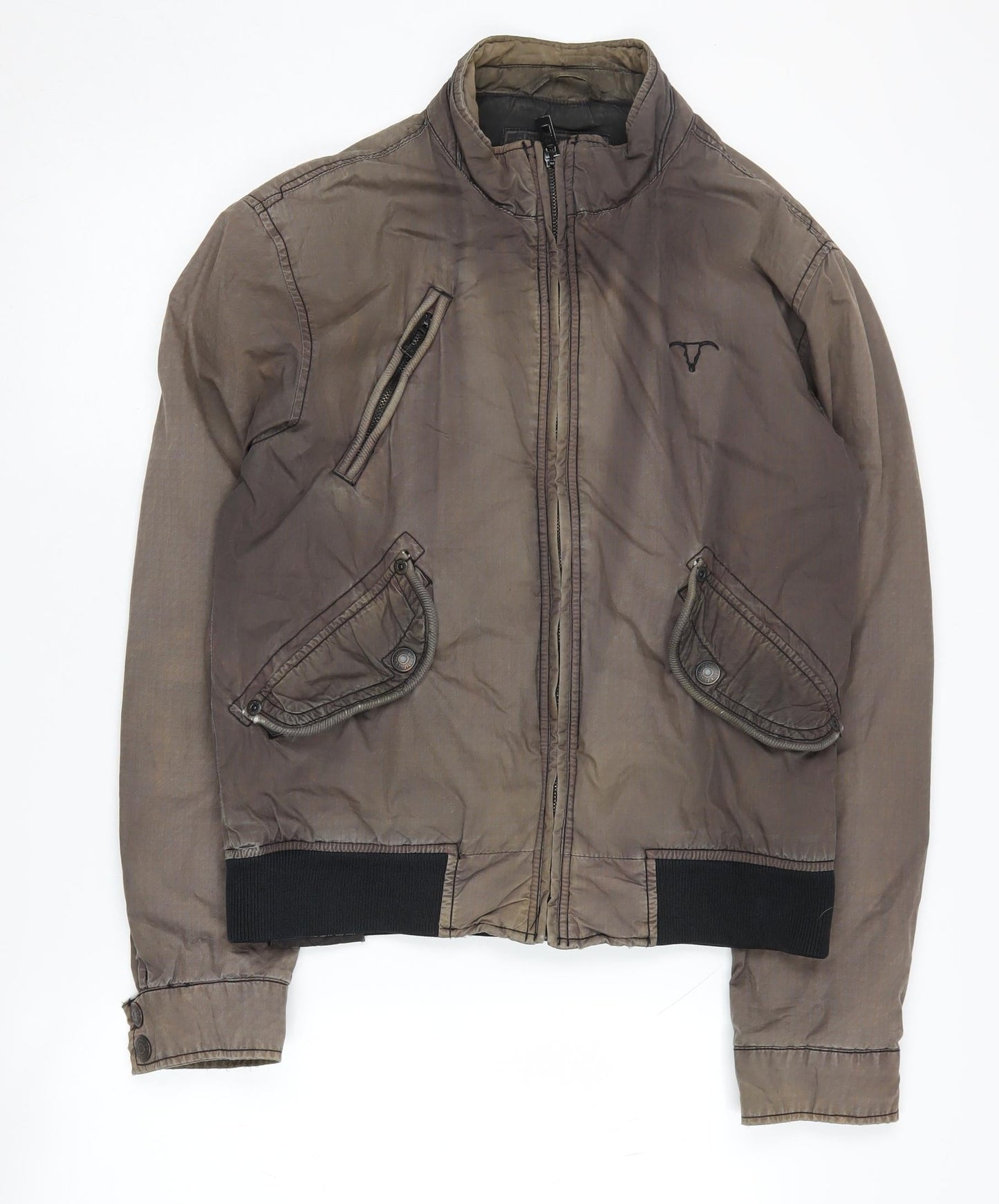 Mens UK Size S Design Dept Brown Bomber Jacket