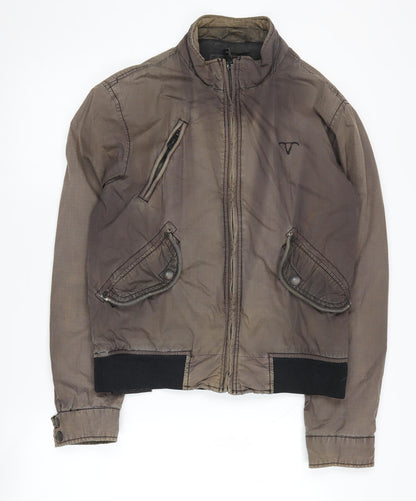 Mens UK Size S Design Dept Brown Bomber Jacket
