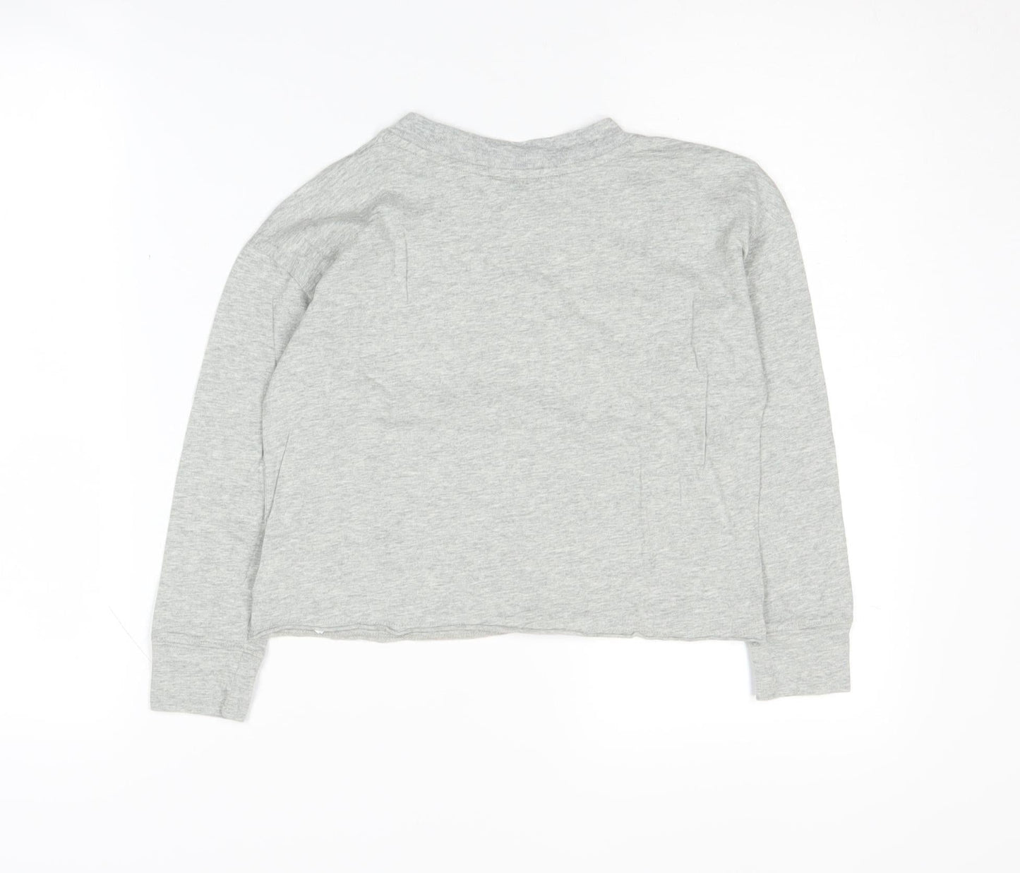 Gap Girls Grey Long Sleeve Sequin T-Shirt 6-7 Years Casual