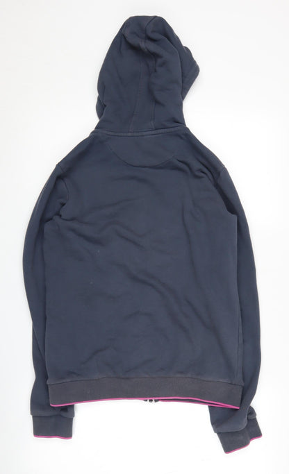 Macron Unisex Blue XL Full Zip Hoodie with Logo Accents