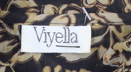 Womens UK Size 12 Viyella Black  Button-Up