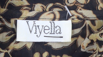 Womens UK Size 12 Viyella Black  Button-Up