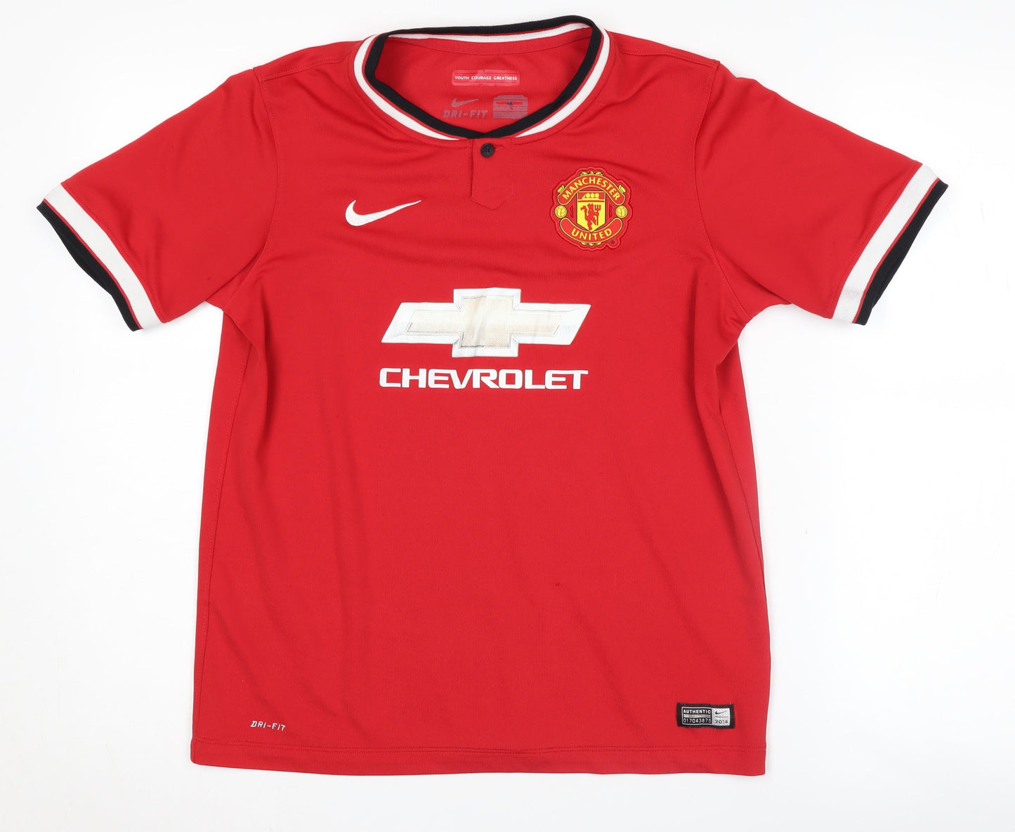 Nike Boys Red Football Jersey T-Shirt, Size S, Moisture Wicking
