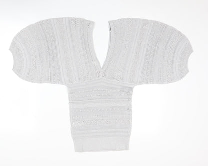 Womens UK Size 6 River Island Silver Cape Jumper