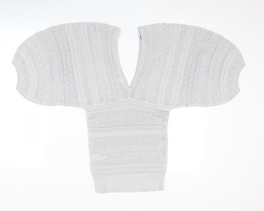 Womens UK Size 6 River Island Silver Cape Jumper