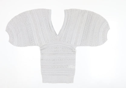Womens UK Size 6 River Island Silver Cape Jumper