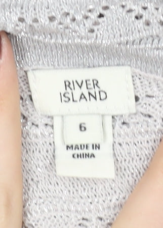 Womens UK Size 6 River Island Silver Cape Jumper