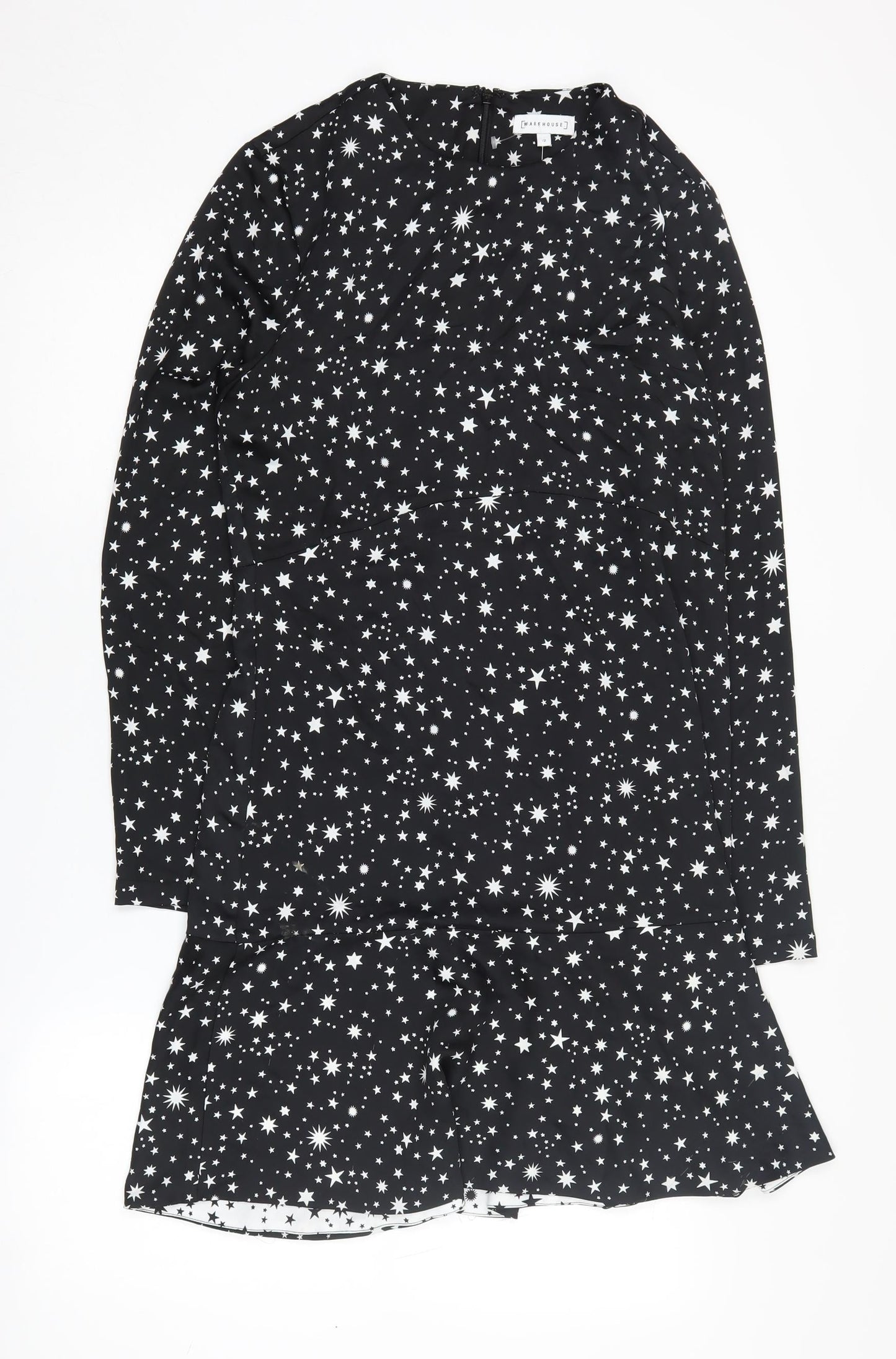 Warehouse Women's Black Star Long Sleeve Dress Size 12