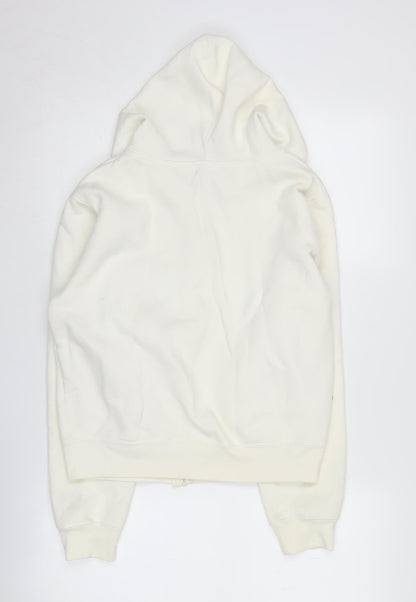 Fire Bird Women's Ivory Hoodie M Full Zip Hooded Casual
