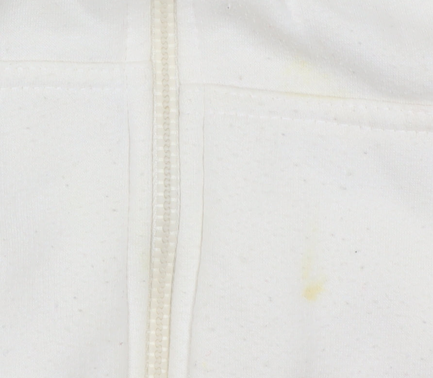 Fire Bird Women's Ivory Hoodie M Full Zip Hooded Casual