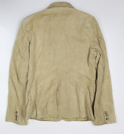 Banana Republic Women's Beige Leather Blazer Size 12