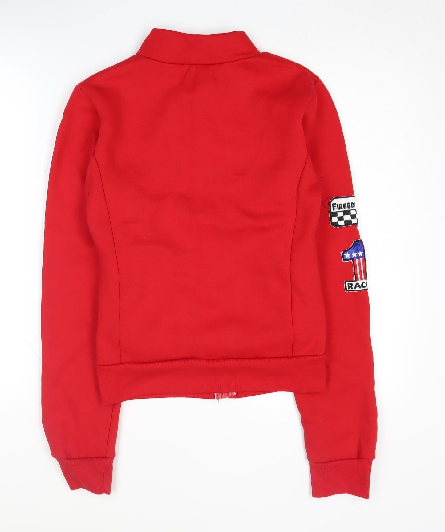 Hyde & Seek Women's Red Biker Sweatshirt, S, Full Zip