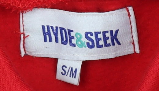 Hyde & Seek Women's Red Biker Sweatshirt, S, Full Zip
