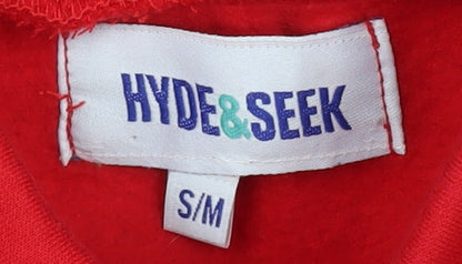 Hyde & Seek Women's Red Biker Sweatshirt, S, Full Zip