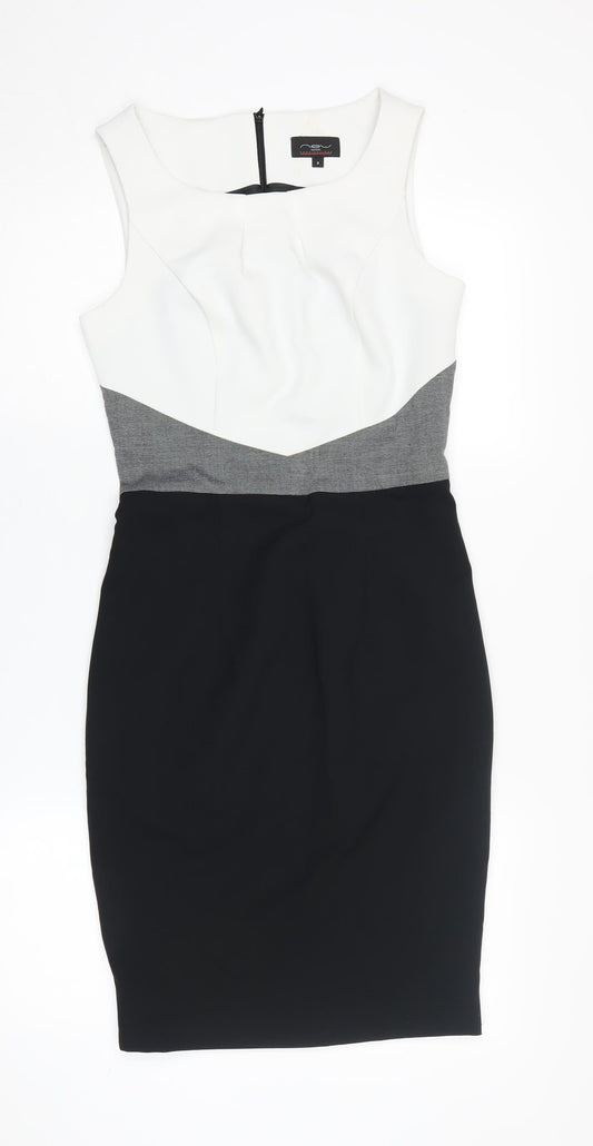 New Look Women's Multicoloured Bodycon Dress Size 8