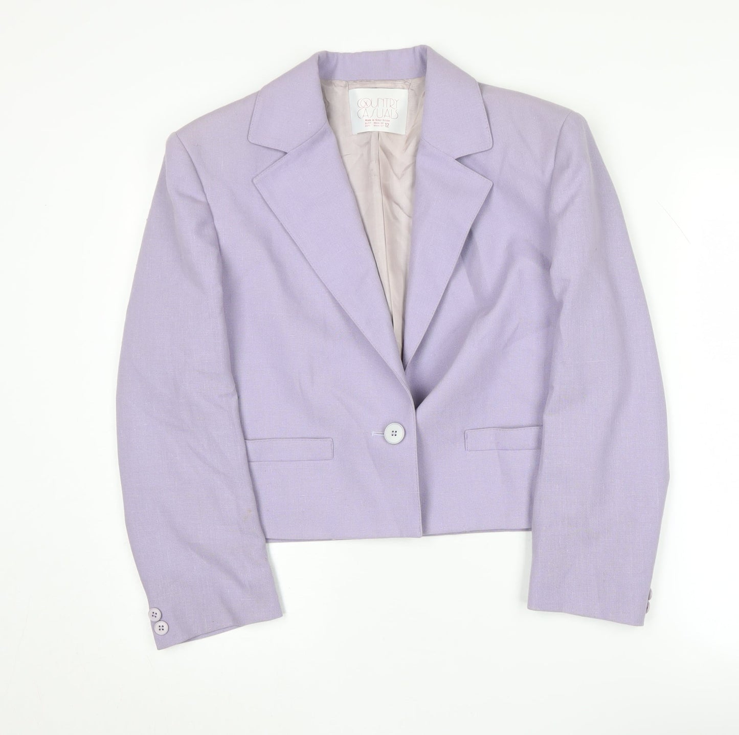 Country Casuals Women’s Purple Cropped Blazer Size 12