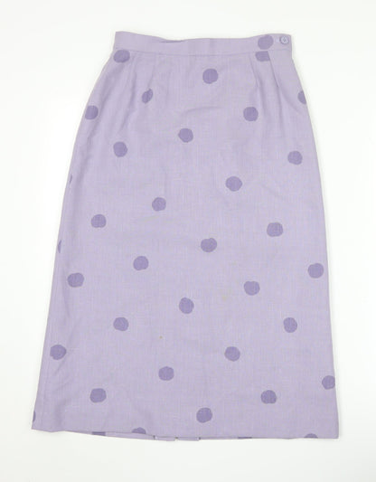Country Casuals Women's Purple Polka Dot Midi Skirt