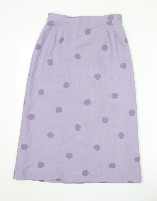 Country Casuals Women's Purple Polka Dot Midi Skirt