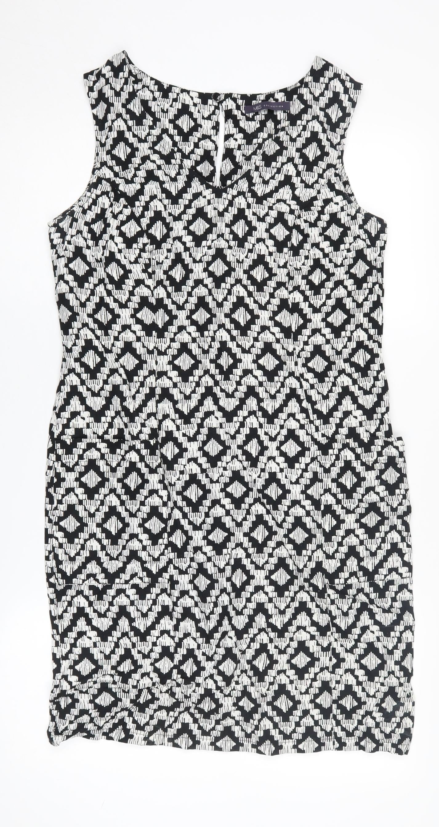 Marks and Spencer Women's Multicoloured Shift Dress Size 10