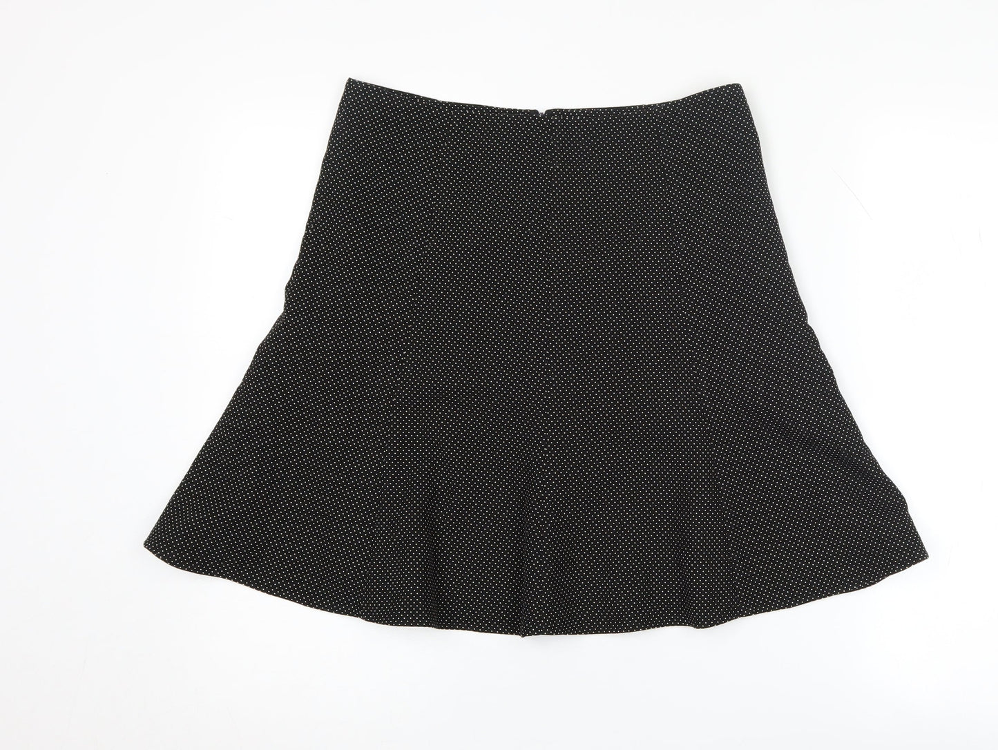 Marks and Spencer Women's Black Polka Dot Skirt, Size 10