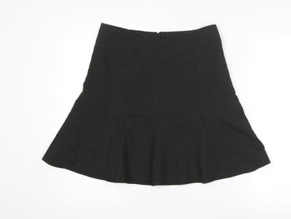 Marks and Spencer Women's Black Polka Dot Skirt, Size 10