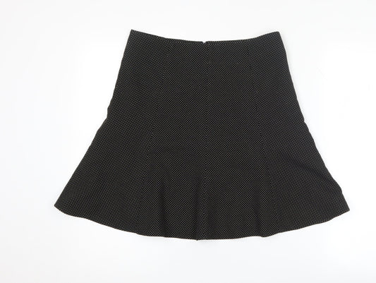 Marks and Spencer Women's Black Polka Dot Skirt, Size 10