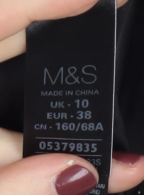 Marks and Spencer Women's Black Polka Dot Skirt, Size 10