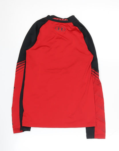 Under Armour Boys Red Long Sleeve Athletic Top M