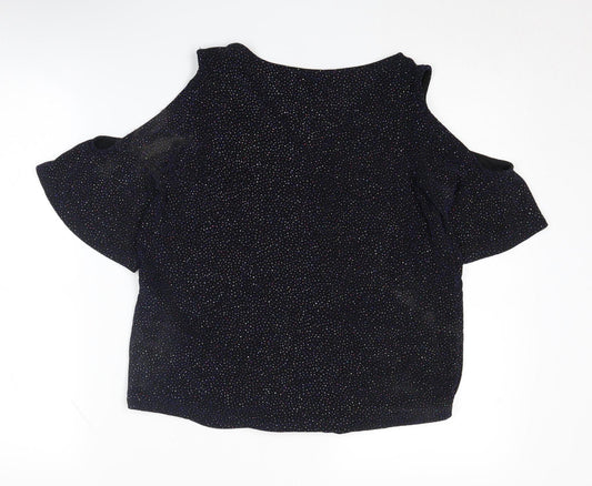 New Look Women's Black Wrap Blouse Size 10