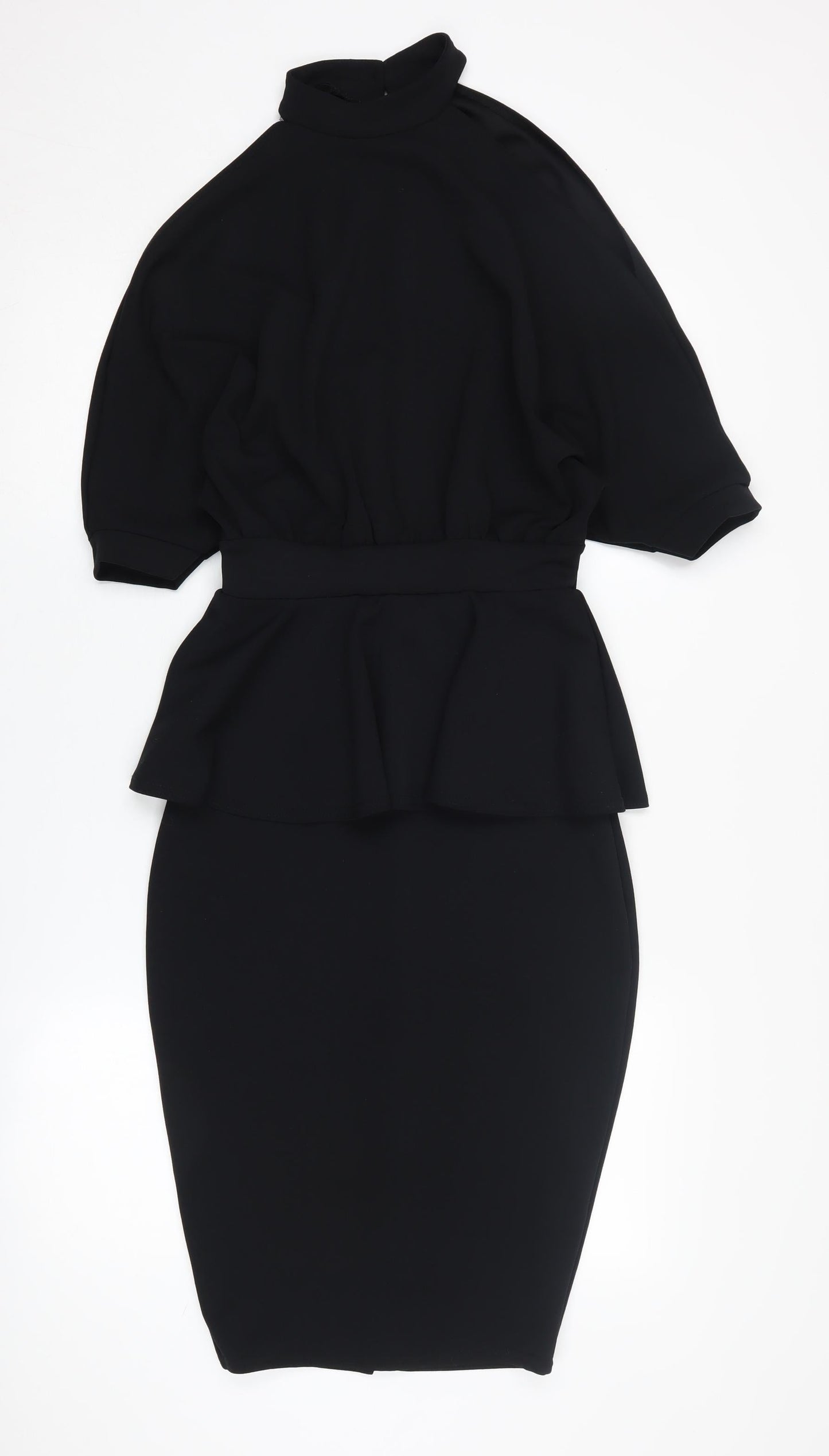 Boohoo Women's Black High Neck Sheath Dress, Size 8