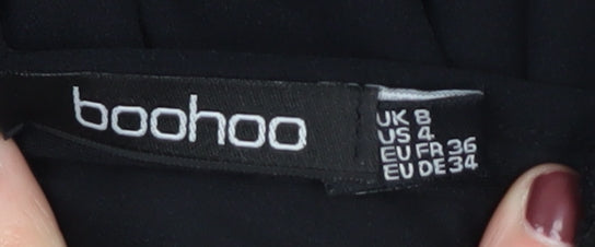 Boohoo Women's Black High Neck Sheath Dress, Size 8