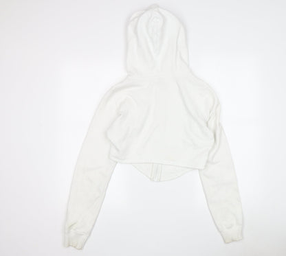 Hollister Women's White Full Zip Hoodie, Size S