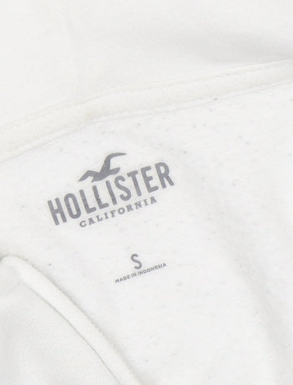 Hollister Women's White Full Zip Hoodie, Size S