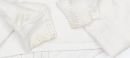 Hollister Women's White Full Zip Hoodie, Size S