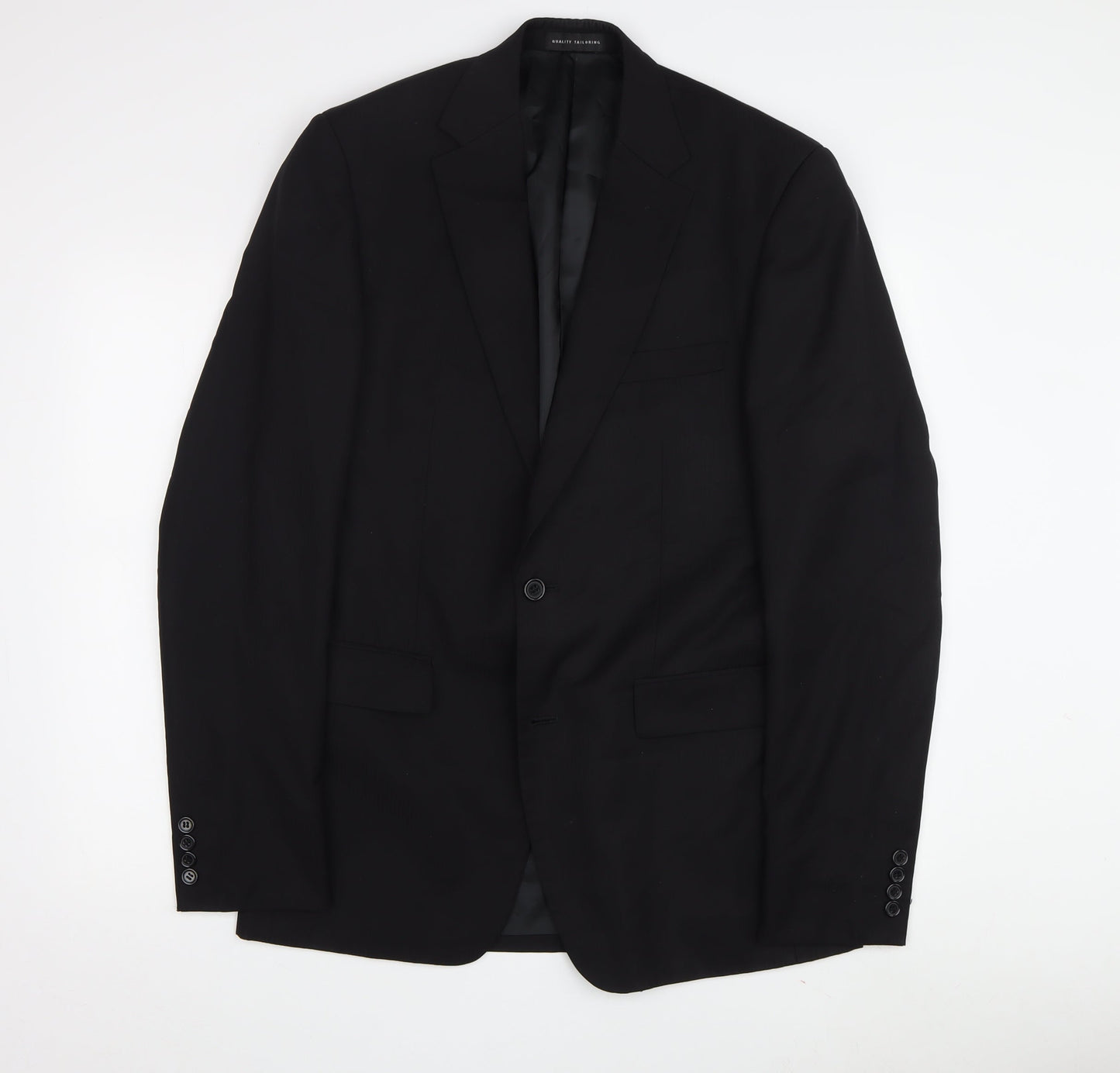 Studio Italia Men's Black Wool Blazer, Size 38L, Formal