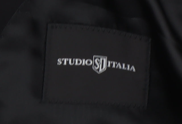 Studio Italia Men's Black Wool Blazer, Size 38L, Formal
