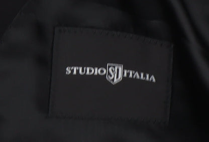 Studio Italia Men's Black Wool Blazer, Size 38L, Formal