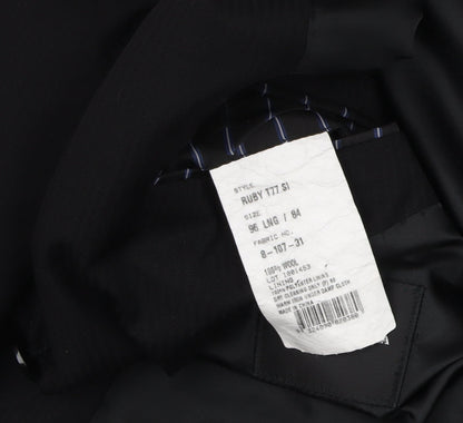 Studio Italia Men's Black Wool Blazer, Size 38L, Formal